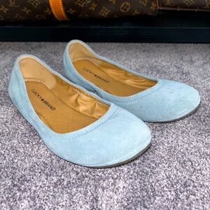 Lucky Brand Blue Suede Ballet Flats